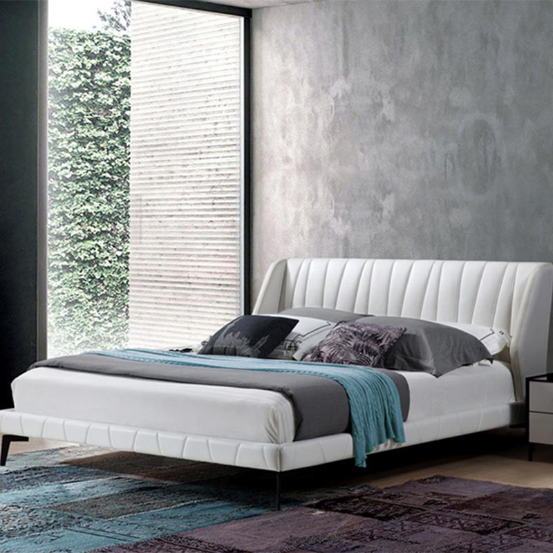 Μαλακό κρεβάτι φιλικό προς το περιβάλλον από ξύλο πεύκου και δέρμα